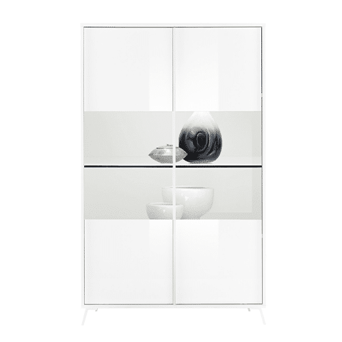 Vitrine 2 portes city blanc brillant – Image 2