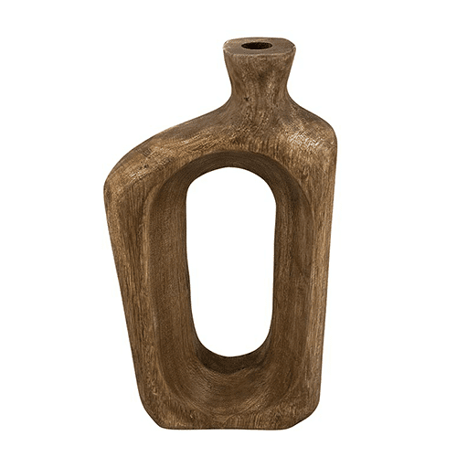 Vase en bois ajouré en son centre