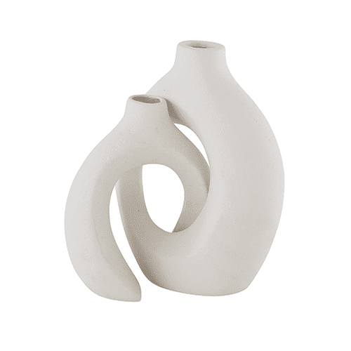 Set de 2 vases blancs ajourés