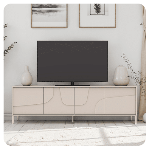 Meuble TV grand 4 portes 205 cm Stone
