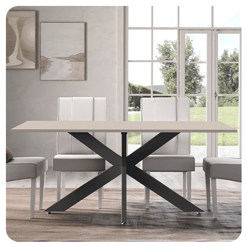Table de repas Spider 180 cm pieds métal