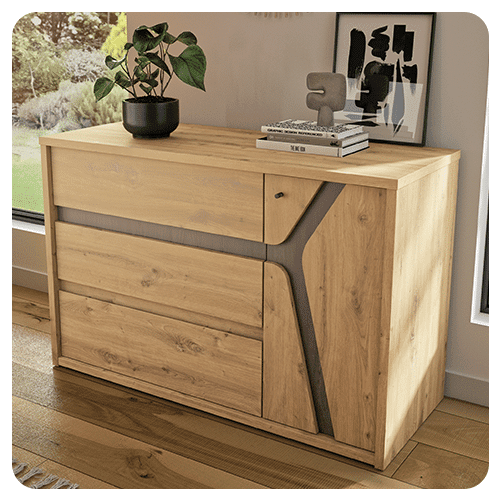 Commode 3 tiroirs 1 porte ALANA