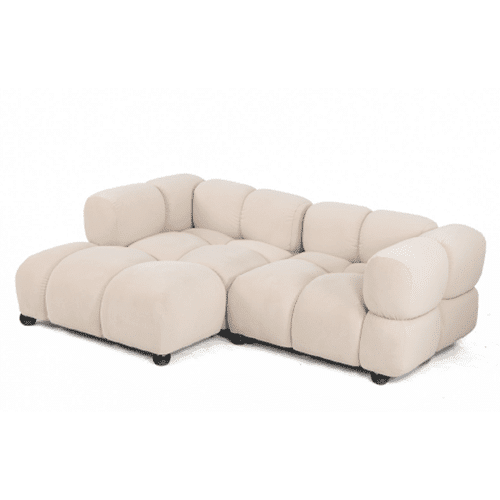 Canapé d'angle 3/4 places tissus écru – Image 2