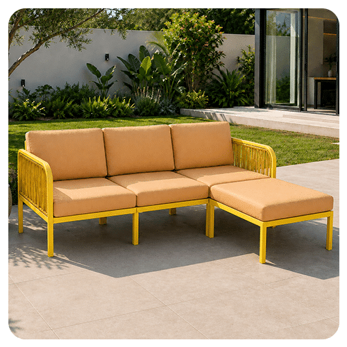 Salon de jardin en angle