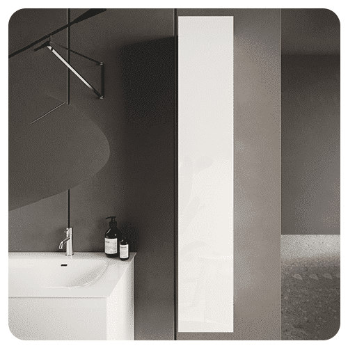 Colonne une porte suspendue blanc brillant