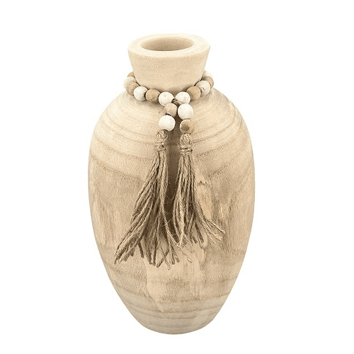 Vase en bois naturel ovale