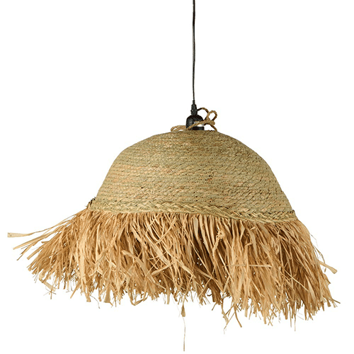 Abat-jour en fibres naturelles et raphia