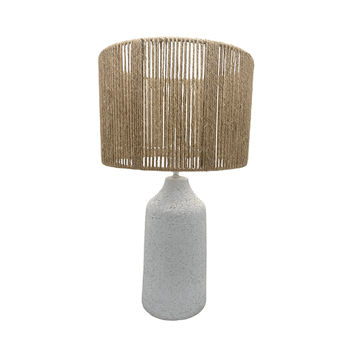 Lampe base en céramique blanche cylindrique
