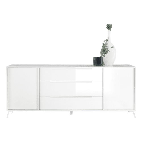 Buffet 3 portes City blanc brillant – Image 2