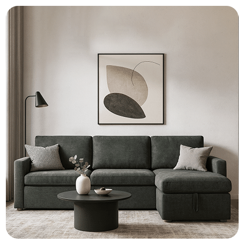 Canapé d’angle convertible avec matelas