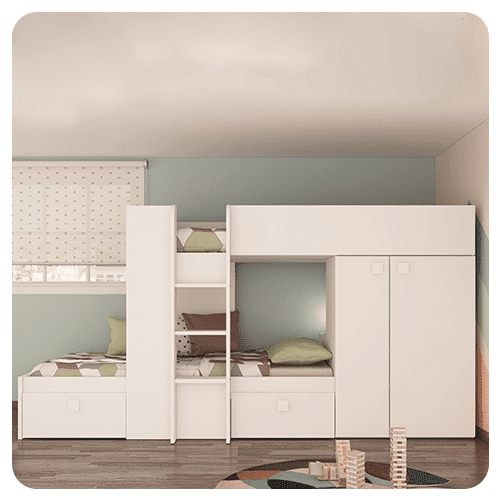 Lit superposé blanc B01