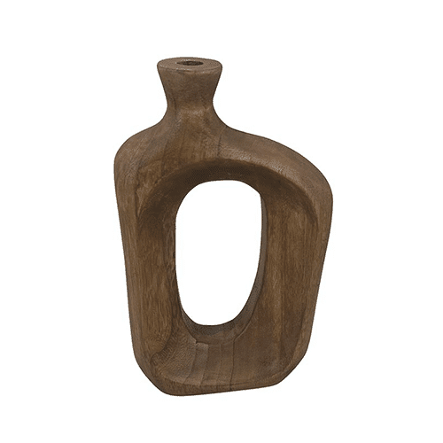 Vase en bois ajouré en son centre 18x30x6 cm