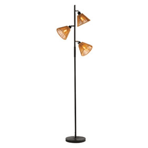 Lampadaire métal noir mat