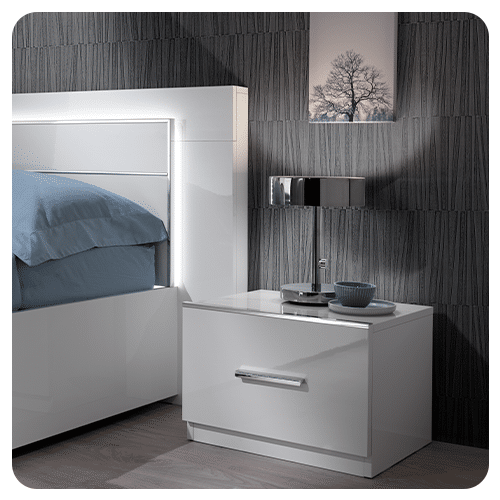 Chambre complète Glossy Blanc – Image 3